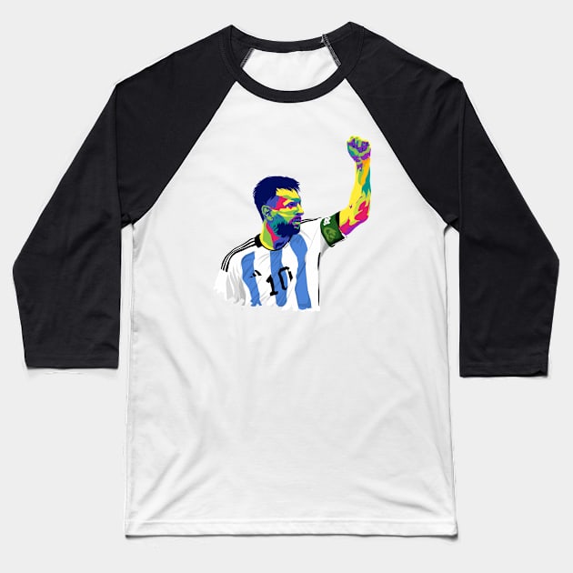 Messi in pop art Baseball T-Shirt by Fadmel